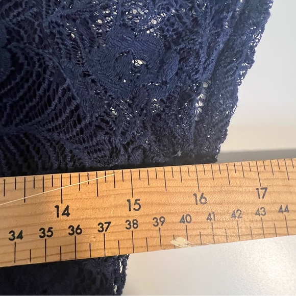 Leo & Nicole Navy Lace Blouse - Picture 7 of 8